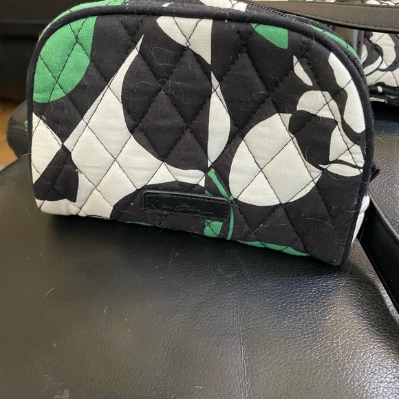 Vera Bradley Imperial Rose Commuter Tote Bag  Faux Leather Trim  + make up bag - Picture 8 of 14